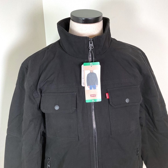 Levi Strauss Mens Black Full Zip Quilted Lined Work Utility Jacket XL - Picture 2 of 10